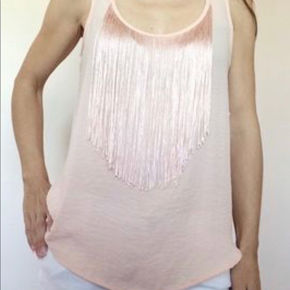 Black high low tank top with fringe detail - Picture 6 of 6